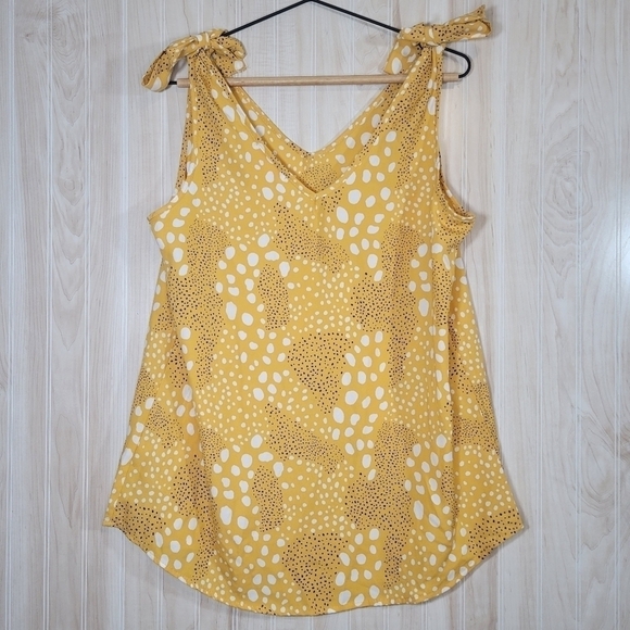 Hailey & Co Goldenrod Tank Top with Shoulder Ties Sz Lg - Picture 3 of 6
